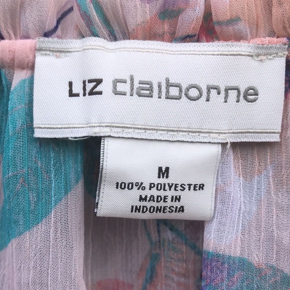 Liz Claiborne Floral Sleeveless Sheer Top - Picture 4 of 9